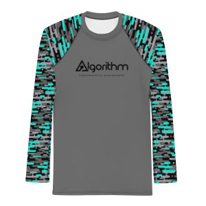 Algorithm Rash Guard – Teal Tech Camo